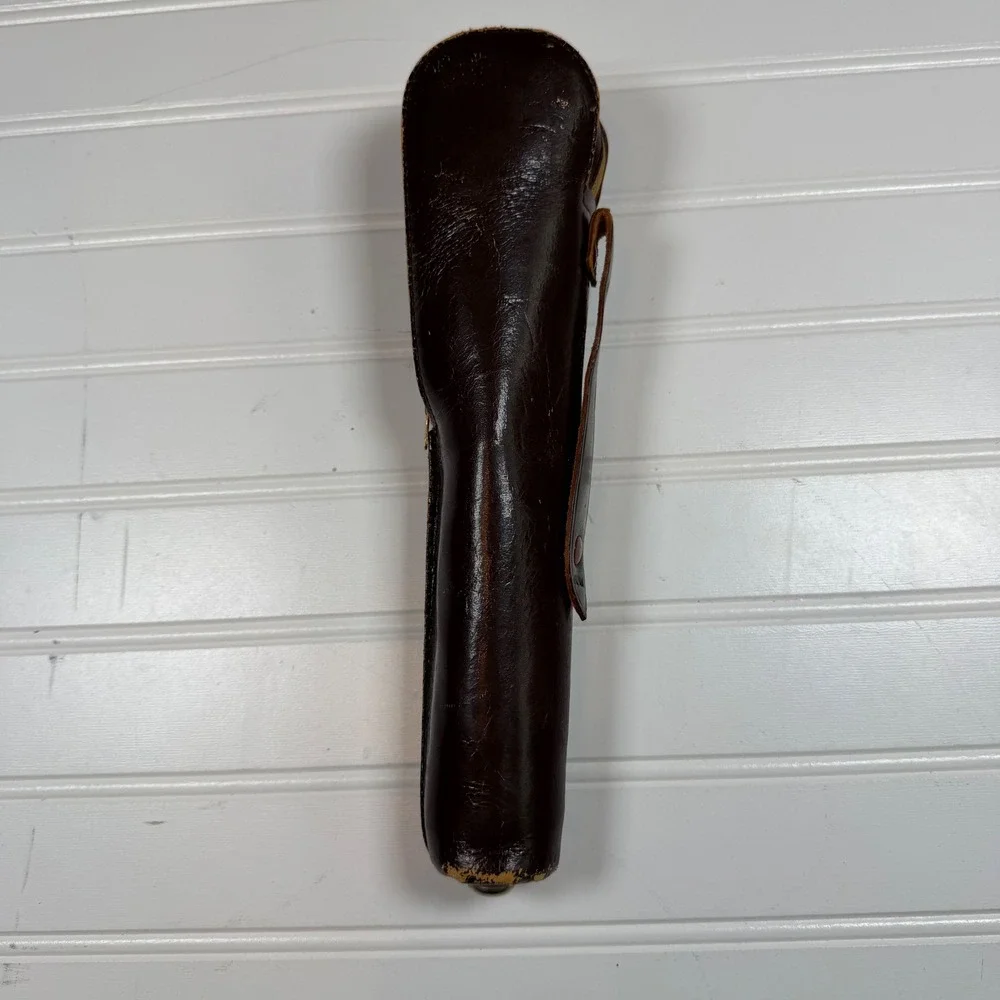Vintage 1950s Adams Table Top‎ Tripod with Original Leather Case Chrome Black